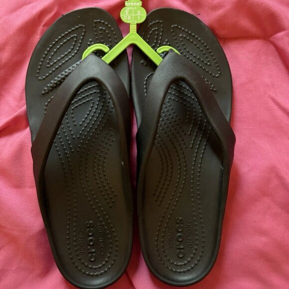 Crocs Kadee II Flip Flops Black - Picture 1 of 3